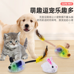 Cat toy self-entertaining stress relief realistic sounding plush smart teaser cat wand automatic cat toy magic electric little mouse