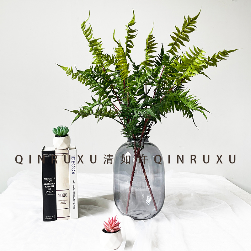 仿真綠植長枝蕨類植物鳳尾蕨葉鳳丫蕨家居裝飾批發婚慶布置擺件
