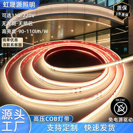 110/220V单色led高压COB灯带IP67户外防水灯条庭院景观暖光氛围灯
