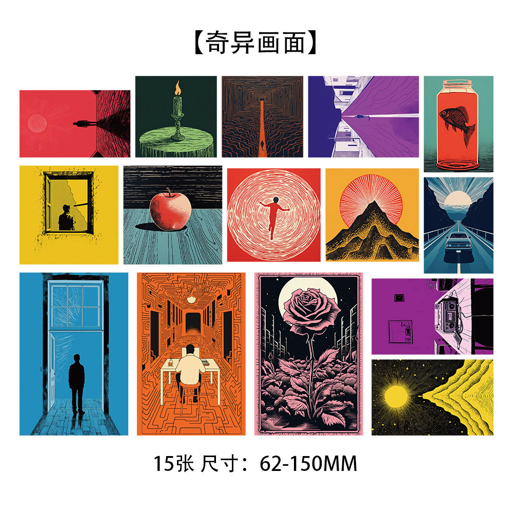 10 tarjetas de tinta micro tarjetas postales de dibujos animados de alto nivel dormitorio posters de pared decoración de fondo pegatinas de pared