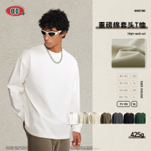 BE男装2025秋冬巴家重磅套头长袖青少年纯棉上衣宽松大码t恤男潮