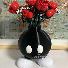 Cartoon Face Vase 卡通人脸花瓶趣味创意家居干花插花树脂装饰摆