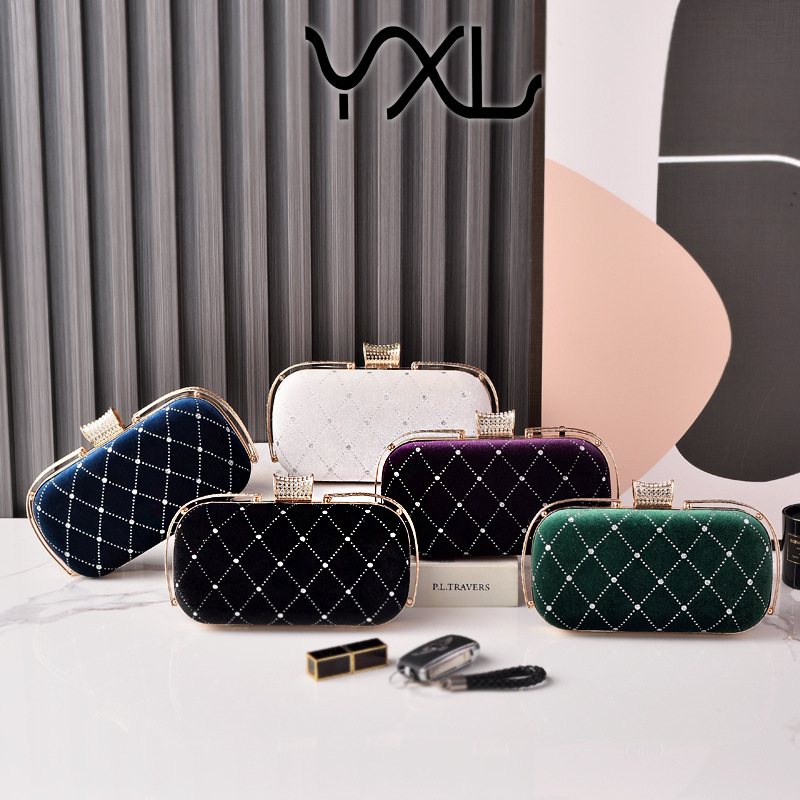 Bolsa de cena de terciopelo de moda transfronteriza bolsa de cena de linger retro cheongsam bolso de mano brillante su reunión anual bolso de oro de mujer