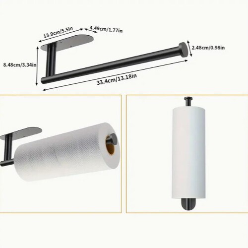 Cross-border stainless steel tissue holder without drilling bathroom toilet paper holder tin paper holder storage roll paper holder without drilling ✿
