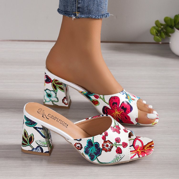 Mujeres Vacaciones Floral Ditsy Punta Cuadrada Sandalias De Moda display picture 9