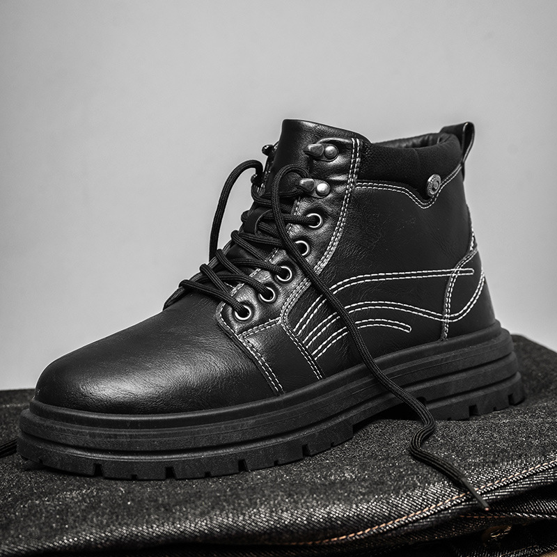 Zapatos de hombre de primavera para hombre Martin botas de moda para hombre herramientas zapatilla Chelsea botas aumento de altura