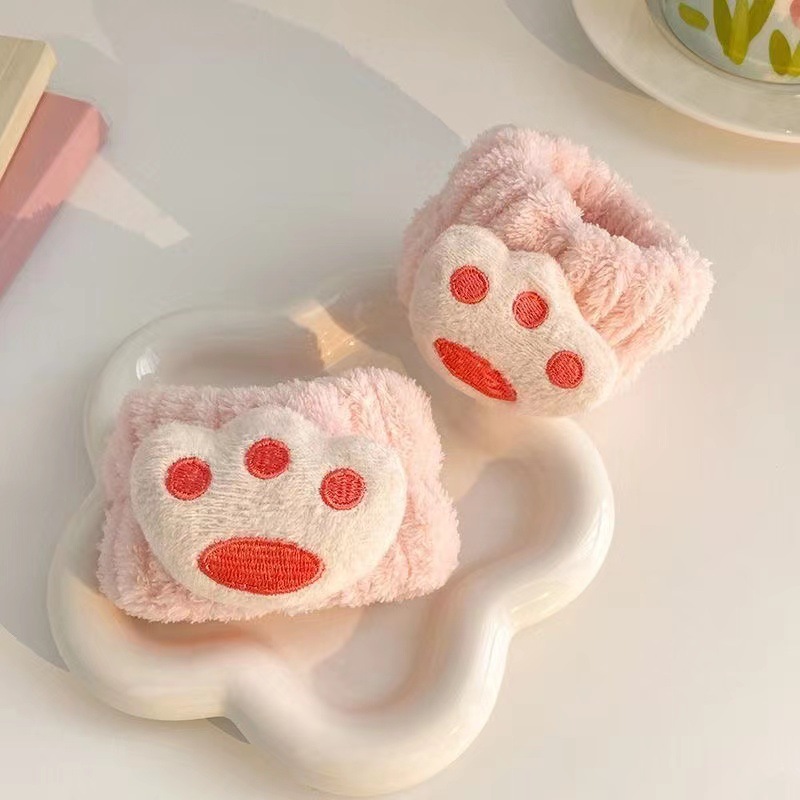 Nuevo producto de dibujos animados muñequera especial para lavar felpa lindo oso de dibujos animados lavando la cara muñequera impermeable y absorbente