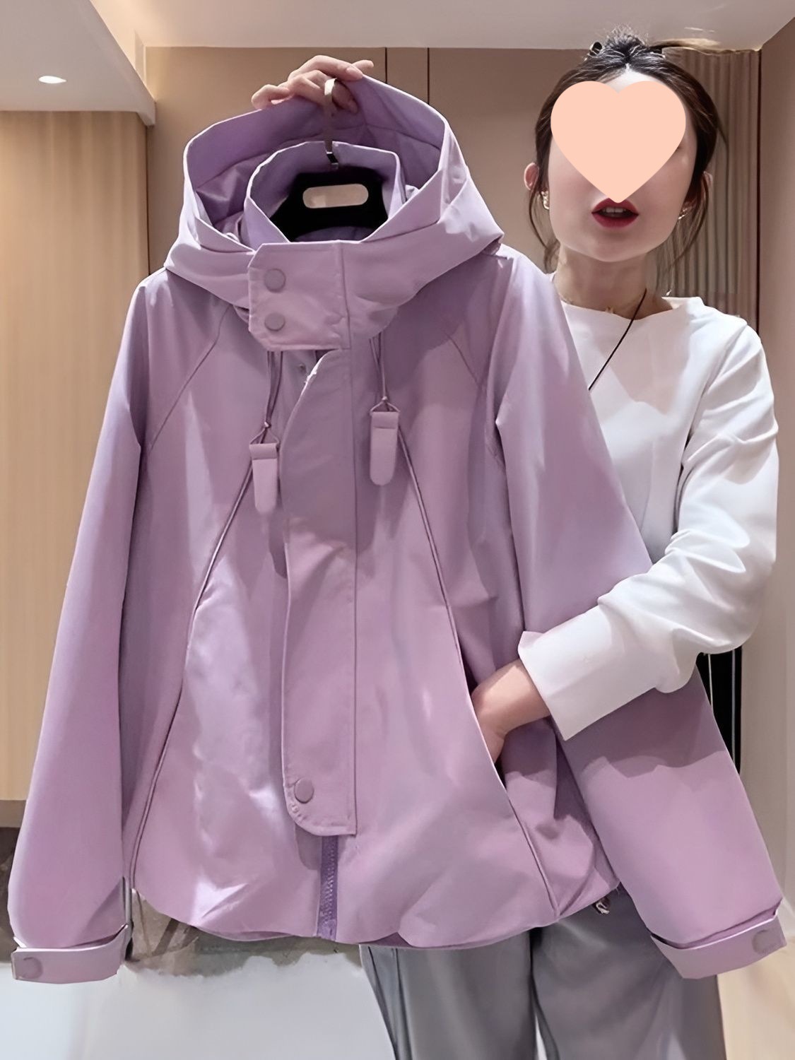 Spring and Autumn New Short Jacket Hooded Loose Windbreaker Women's Jacket Thin Casual Trench Coat Baseball Jacket Trendy