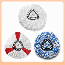 ✅批发三角盘形旋转拖把头超细纤维替换棉纱头吸水加厚跨境专