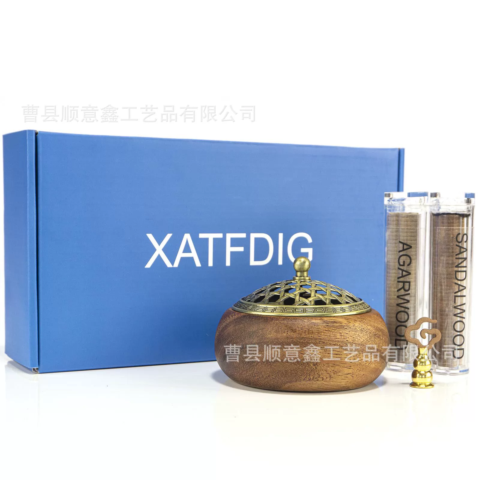 Древесная курильница с ароматом и огнеупорная хлопковая спальня пористая сандаловая линия благовония для благовоний