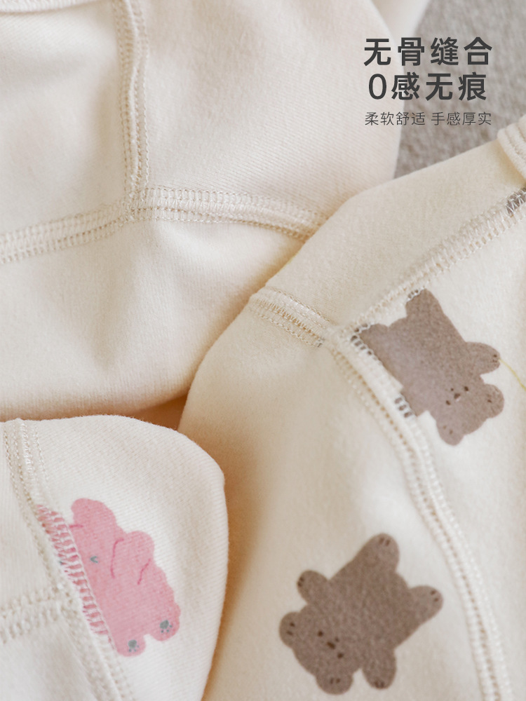 Conjunto de Ropa de Casa de Dibujos Animados para Niñas Qiuduo, Invierno 2025, Nuevo Pijama Infantil sin Costuras y Cálido