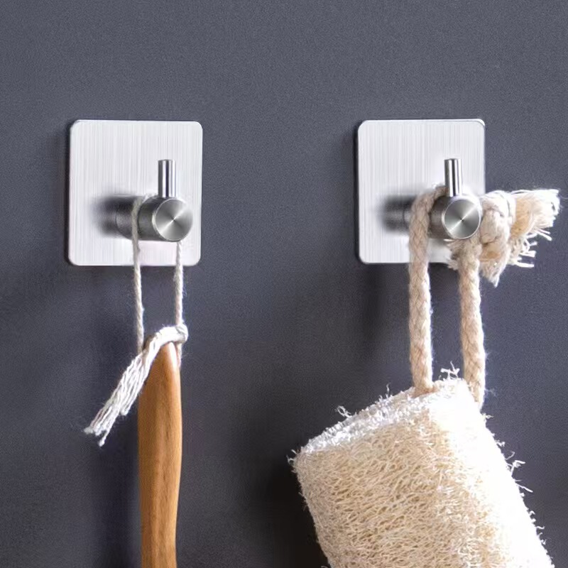 Cross-border 304 stainless steel strong stick hook non-perforated seamless hook bathroom toilet kitchen door back coat hook