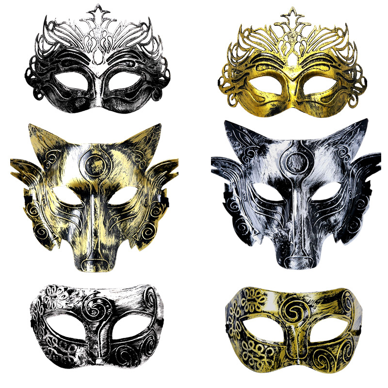 Carnaval transfronterizo retro retro máscaras de alto nivel fiesta de baile de Halloween para hombres máscaras de luchadores romanos