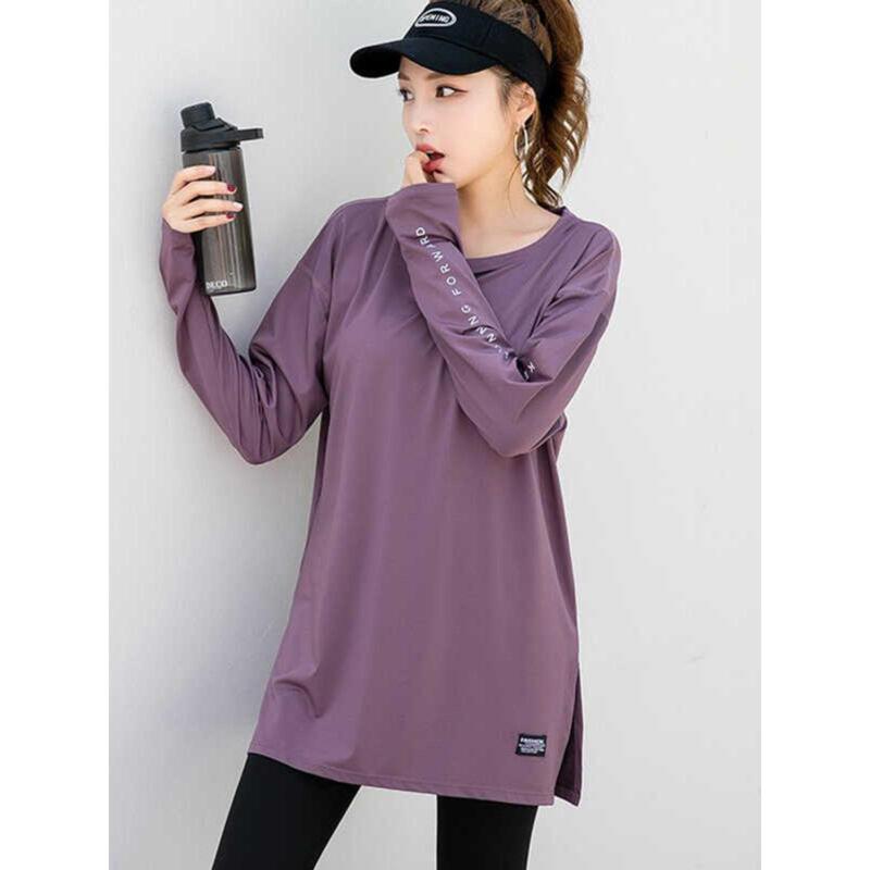 Sports Tops for Women, Quick-Drying, Large Size, Hip-Covering, Fat Mm, Loose Running Yoga Fitness Clothes, Long-Sleeved Mid-Length T-Shirts, Autumn Sports Tops for Women, Quick-Drying, Large Size, Hip-Covering, Fat Mm, Loose Running Yoga Fitness Clothes, Long-Sleeved Mid-Length T-Shirts, Autumn