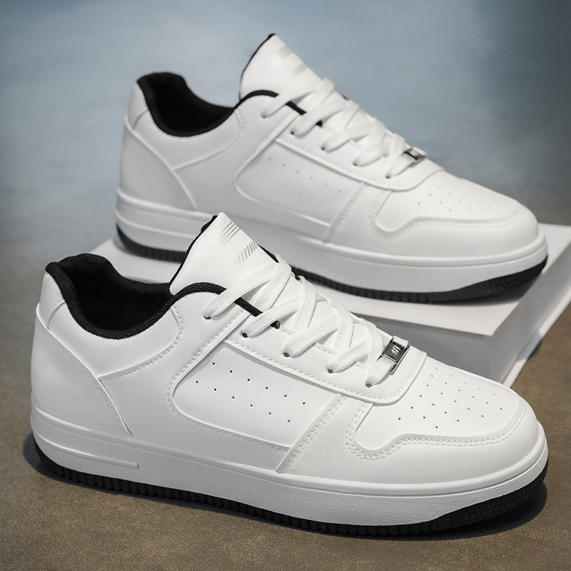 Zapatos de hombre primavera nuevos zapatos blancos transpirables, estudiantes de moda, zapatos de skate casuales de altura baja para hombres