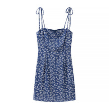 夏季女装太阳花印花抹胸式吊带连衣裙迷你裙