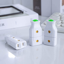 安防监控母插头电源转换插头二孔对接母插头工程接线两脚母插头