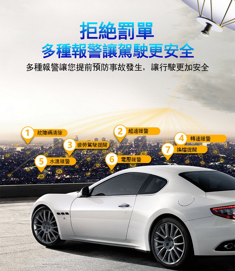 C500 Car-Mounted 5-Inch Head-Up Display Obd2 System Projection Hud Head-Up Display Blue White Red