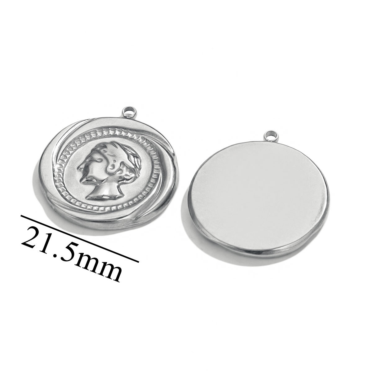 Acero inoxidable reina colgante titanio acero rey moneda collar DIY mujer moneda colgante redondo accesorios de la joyería