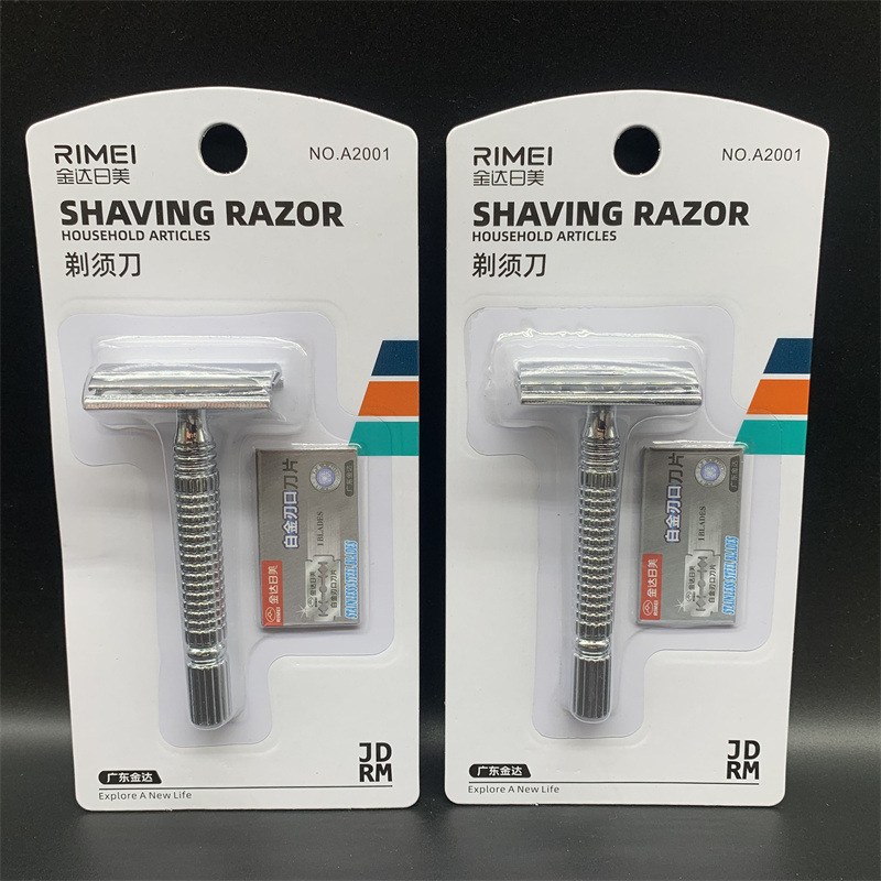 Free Shipping Manual Double-Sided Razor Jinda A2001 Men's Sharp Razor Platinum Blade