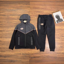 跨境勾子联名风行者套装欧美明星嘻哈连帽运动休闲夹克防风外套潮