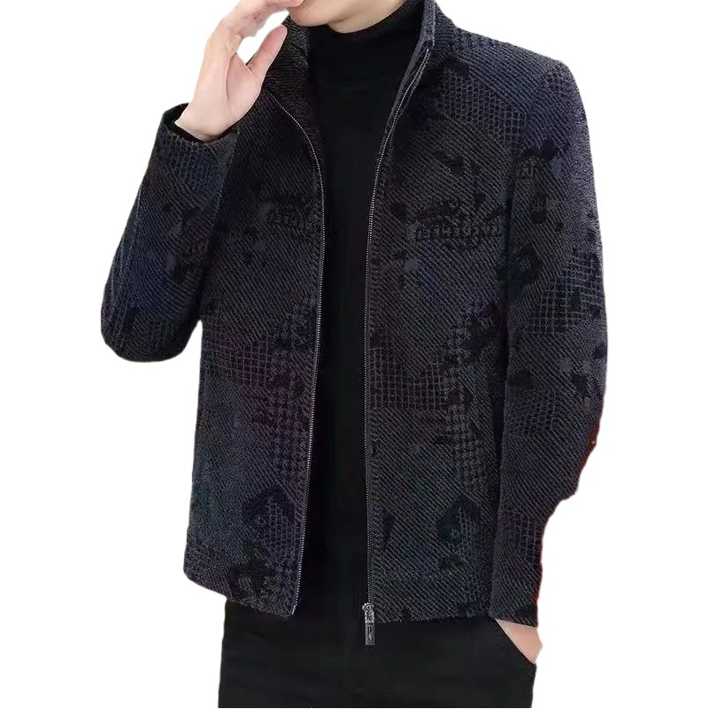 Abrigo de los hombres de otoño e invierno Nuevo engrosamiento cálido abrigo de lana engrosada versátil de gama alta chaqueta casual abrigo para los hombres