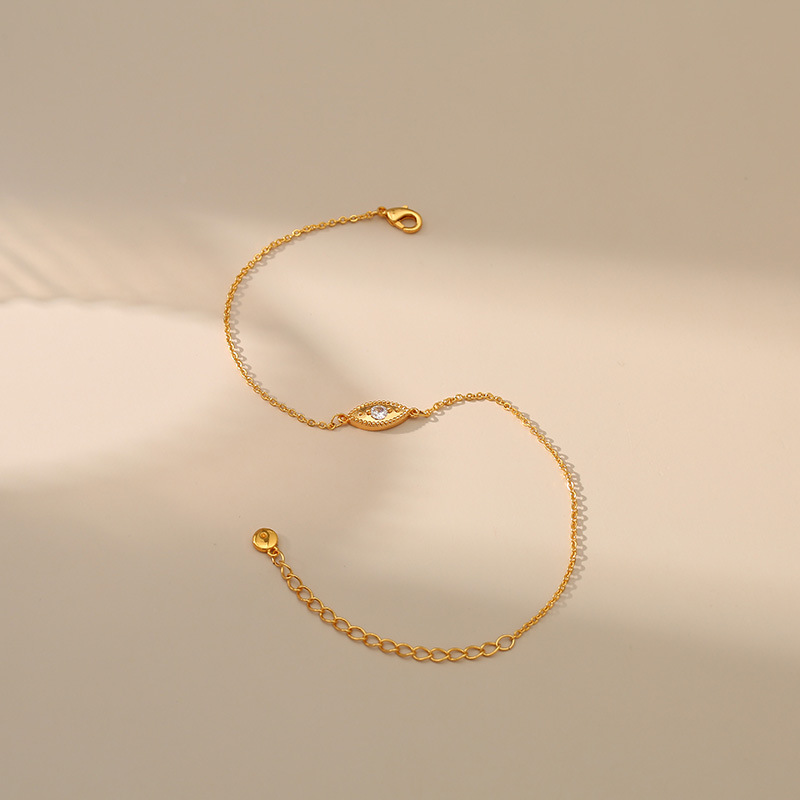 new copper 18K gold-plated zircon adjustable devilu0027s eye anklet