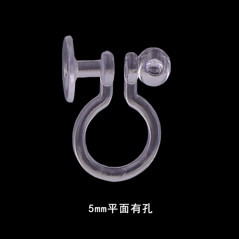 구멍과 비드가있는 5mm 투명 플랫 피스