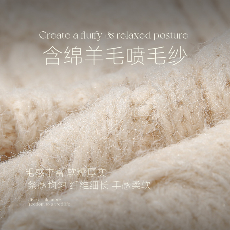 麻花针织围巾女冬季新款羊毛混纺加厚保暖围脖时尚减龄粗毛线披肩|undefined