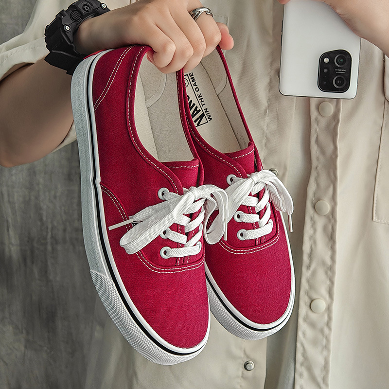Spring New Breathable Canvas Shoes Men's Classic Shoes Hong Kong Style Versatile Casual Shoes Korean Version Niche Sneakers Wholesale
