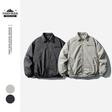 ButterTiger冬季羽绒服男翻领宽松白鸭绒日系复古飞行员外套YR011