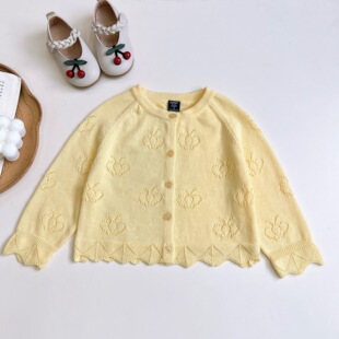 Spring and Summer New Trendy Children's Clothing Knitted Jackets for Boys and Girls Baby Air-Conditioned Cardigans Thin Sweaters