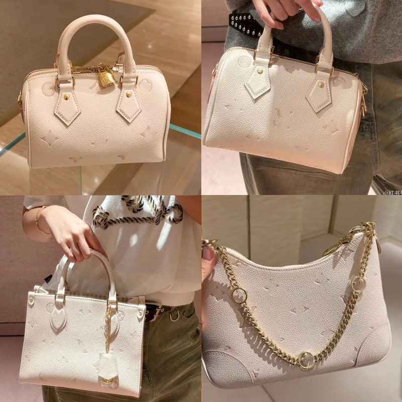 New Genuine Leather Cream Fruit-Colored Croissant Bag Jungle Bag Women's Boston Pillow Embossed Shoulder Crossbody Chain Bag New Genuine Leather Cream Fruit-Colored Croissant Bag Jungle Bag Women's Boston Pillow Embossed Shoulder Crossbody Chain Bag