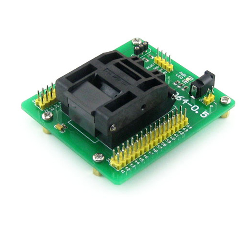 微雪STM8专用编程座 烧写座 QFP64 0.5mm原装座子 STM8-QFP64-0.5