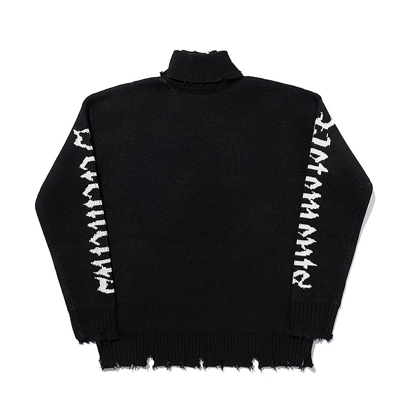 23FW Cross-border Wholesale New VTM Witt Cute Fashion Simple Turtleneck Knitted Men's and Women's Clothing Sweater Long Sleeve