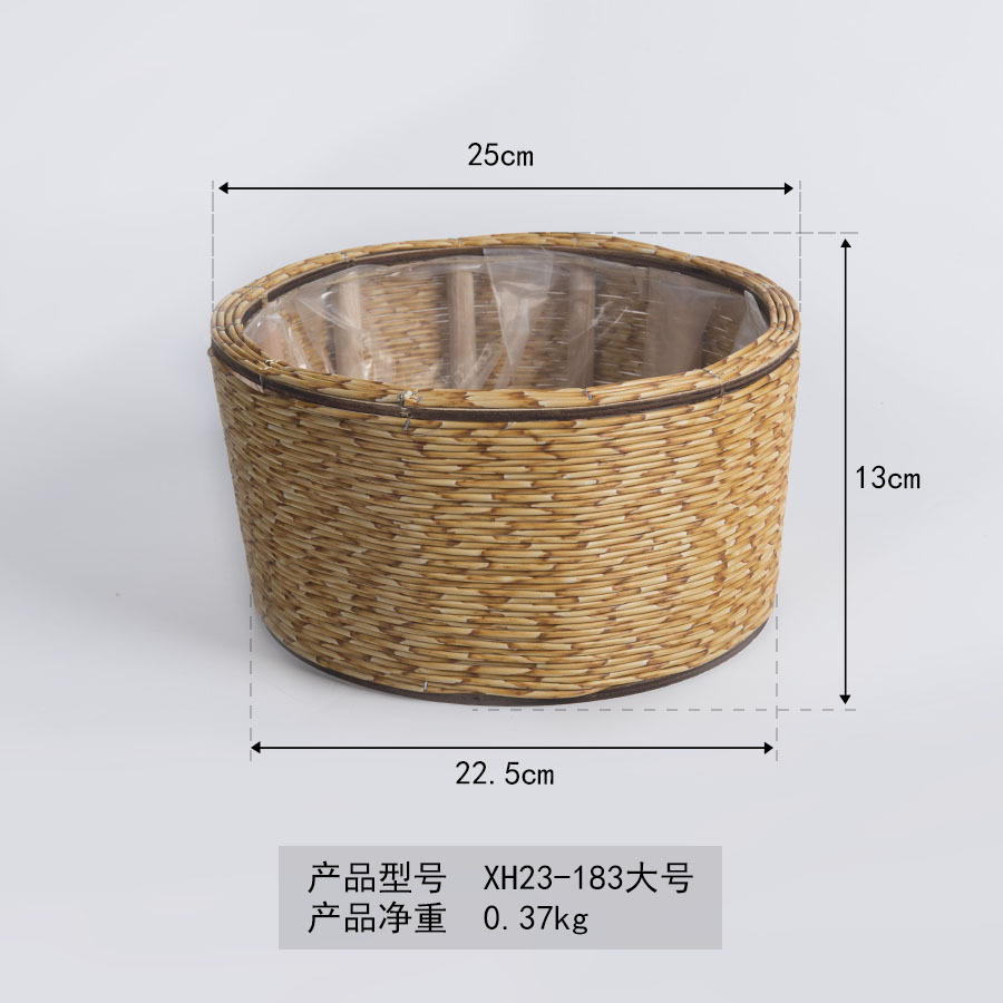 Cesta de tejido nórdica tejida de paja sala de estar plantación verde planta de plantación de interior decoración floral creativa