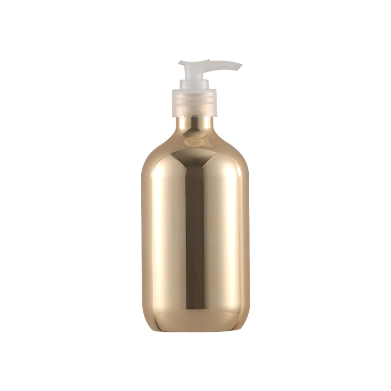 Plata Luz de lujo plástico de alto aspecto desinfectante de manos botella de oro de gama alta botella vacía sub-embalaje cosméticos botella de loción 500ml