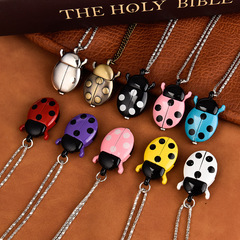 廠家批發掛表石英跨境小號瓢蟲懷表跨境歐美飾品小號懷表