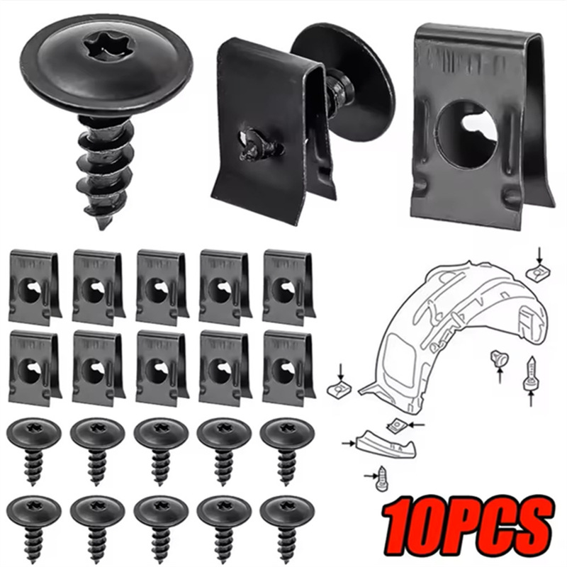 Car Screw Base U-Shaped Clip Car Modification Clip Quick Wire Gasket Self-Tapping Screw Interior Panel Buckle Hardware