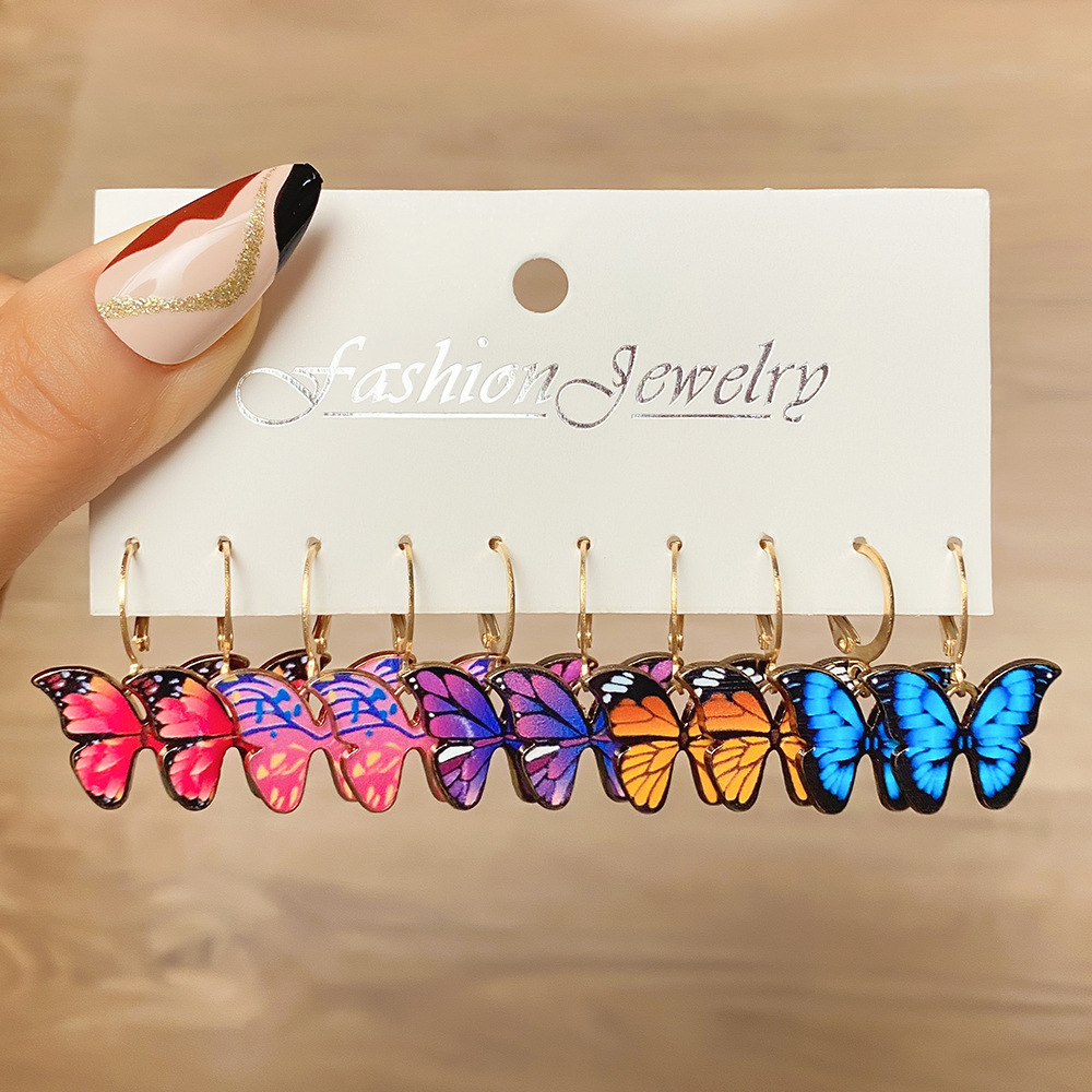 Earrings Classification Retro Heart Shape Butterfly Twist Alloy Inlay Artificial Pearls Rhinestones Women's Earrings 1 Set
