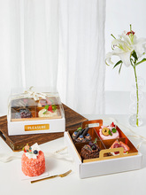 透明九宮格甜品盒子杯子蛋糕盒法式9宮格切件甜甜圈包裝盒