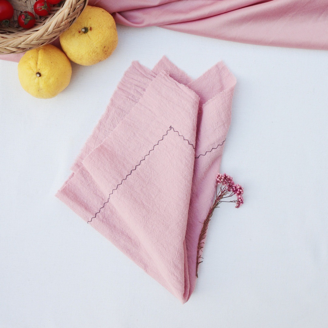 Servilleta lisa Algodón lavado Paño de boca de algodón puro Almohadilla de encaje Almohadilla de mesa Fondo de tiro gourmet Almohadilla de cocina transfronteriza Tela de servilleta