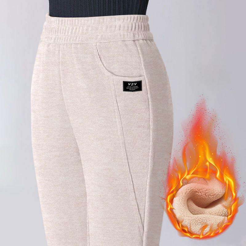 Plus-Size Straight-Leg Work Pants for Women, Autumn and Winter Long Pants, Fleece-Lined, 2026 New Style, Loose Fit, Slimming Straight-Leg Casual Warm Pants Plus-Size Straight-Leg Work Pants for Women, Autumn and Winter Long Pants, Fleece-Lined, 2026 New Style, Loose Fit, Slimming Straight-Leg Casual Warm Pants