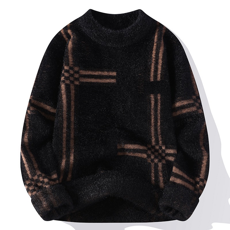 Demi-season solid color base Japanese trend knitted sweater for…