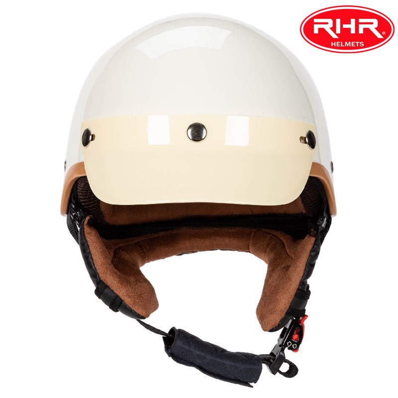 Vintage pusķivere ar malu ar noņemamu motocikla ķiveri ar priekšautiņu Elektriskā veloķivere Halewind_voghion.com