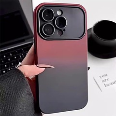 簡約漸變色大視窗適用iPhone14手機殼15ProMax男女12蘋果13軟14PM