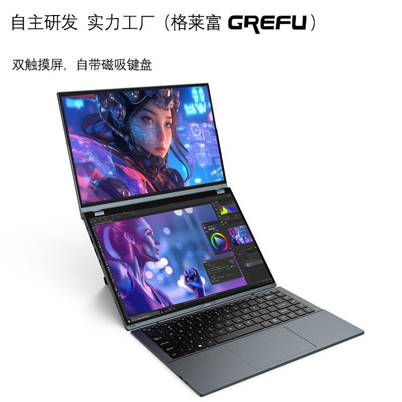 Touchscreen 14inch Dual-Screen Laptop Ai Stock Trading Business Office Design Entertainment Gaming Laptop