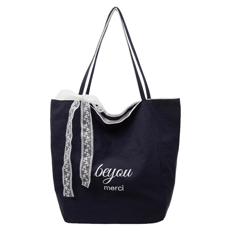 Nueva bolsa de hombro a doble rayas, bolsa de gran capacidad, bolsa de lona casual simple, bolsa de compras universal