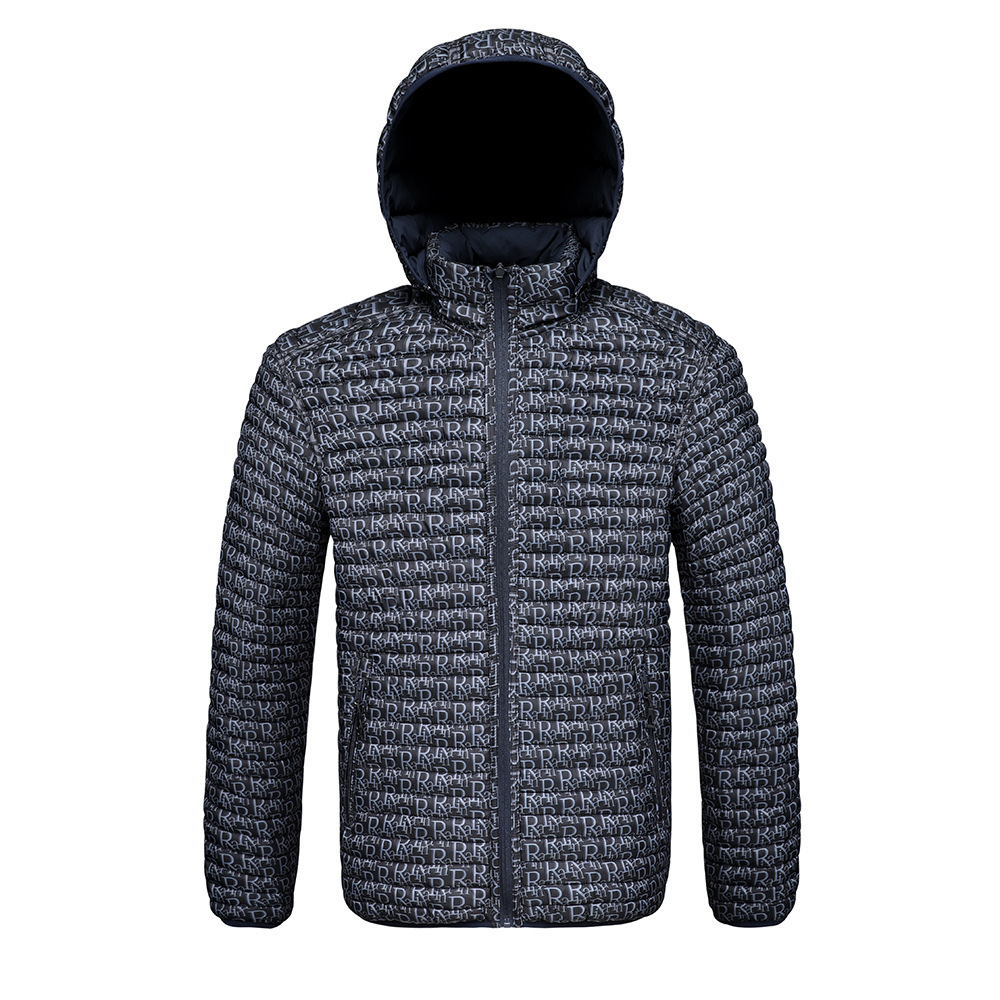 Rib Suit Padded Coat Men's Removable Hat Full Print Thickened Padded Jacket_voghion.com