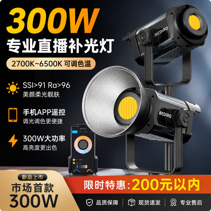 300-Watt Professional Live Streaming Fill Light for Photography, Indoor Shooting Lighting, Deep Octagonal Softbox, Spherical Light for Streamers